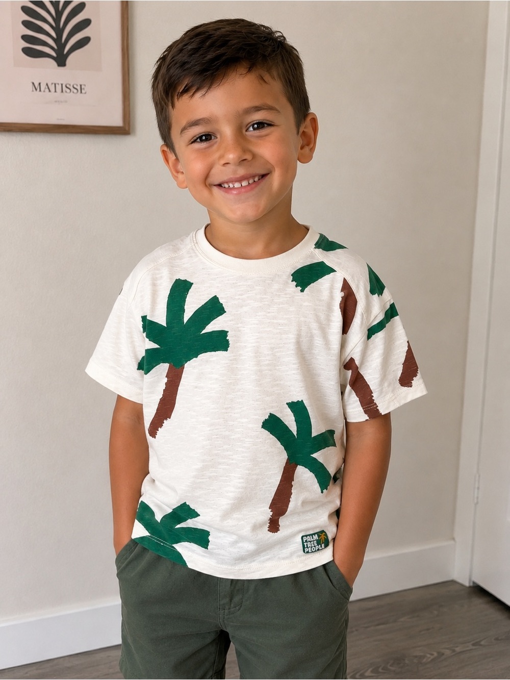 Zara Boys Palm Tree Graphic T-Shirt